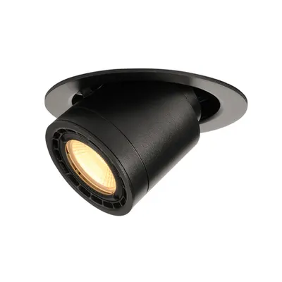 Spot incastrat, SUPROS 78 Ceiling lights, black recessed fitting, LED, 3000K, round, tiltable, black, 60° lens, 9W