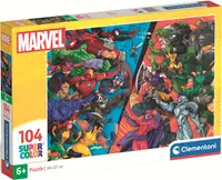 Puzzle pentru copii Clementoni din 104 piese - Eroi vs. Răufăcători
