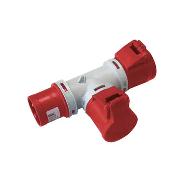 Ec690 Adaptor 1 Plug/2sockets 3p+e 16a Ip44