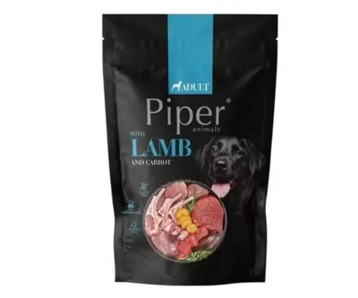 Hrana umeda pentru caini Piper Adult, Miel, Morcovi si Orez brun, 500 g