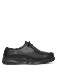 Pantofi barbati - Black S1040 - piele naturala - semighete