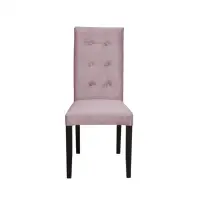 Scaun living TEO LUX, picioare lemn wenge, stofa roz pudra, 46x60x98 cm
