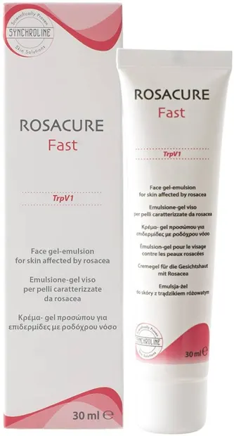 Synchroline Rosacure Emulsie gel pentru față cu rozacee Fast, 30 ml