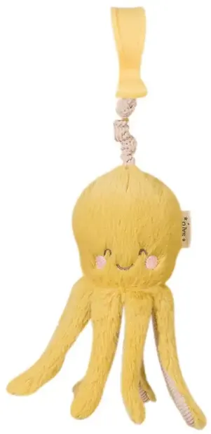 Jucărie zornăitoare din pluș Saro Baby - Ocean Life, 26 cm, Мustard