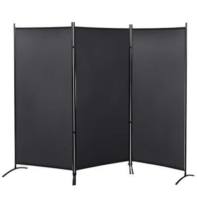 HOMCOM Paravan 3 panouri dim. 2,53L x 0,5l x 1,82H m Store lateral Ecran de protecție paravan pe suport metal Poliester | Aosom Romania