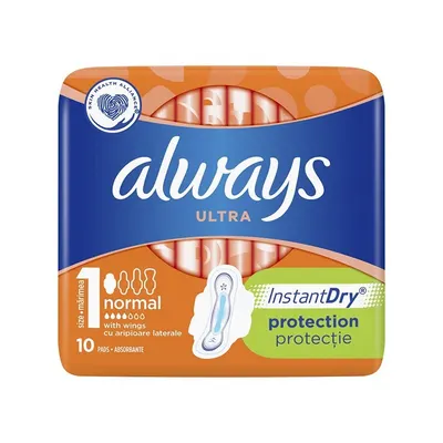 Absorbante Always Ultra Normal Plus, 10 Bucati