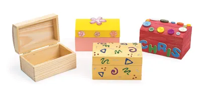 Cufăr din lemn pentru decorare, 10 x 6 x 6 cm