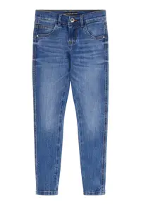 Blugi skinny cu talie joasa - Albastru pastel