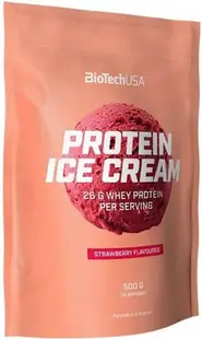 Protein Ice Cream, căpșună, 500 g, BioTech USA