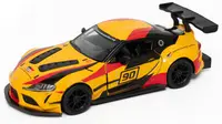 Mașinuță metalică Kinsmart - Toyota GR Supra Racing Concept, #90, 1:36, galbena