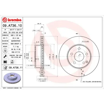 Disc frana BREMBO 09.A736.11