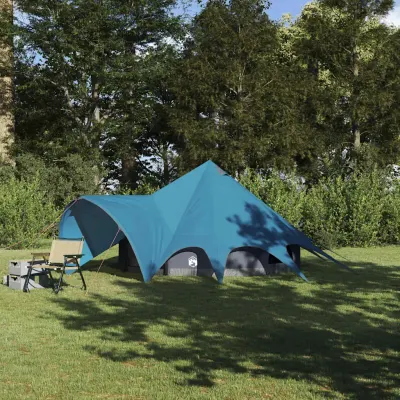 vidaXL Cort Teepee pentru 3 Persoane 3 persoană Albastru și Gri