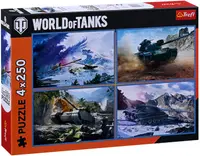 Puzzle Trefl din 4 x 250 piese - World of Tanks: Marea Bătălie a Tancurilor