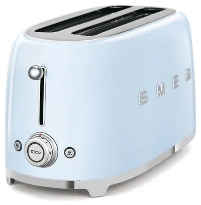 Prăjitor de pâine Smeg - 50’s Style, TSF02PBEU, 1500W, 4 felii, albastru