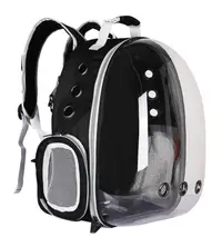 Rucsac transport animale de companie Jumi, model capsulă spațială, cu ventilație, fund rigid și fereastră transparentă, negru