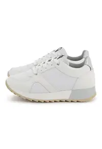 Pantofi sport cu garnituri din piele ecologica - Alb murdar