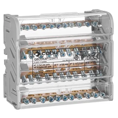 Distribuitor electric 4 poli 125A IKBC4035 pentru sisteme de distributie trifazate
