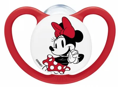 Sucetă NUK Perfect Match - Air, Mickey, 6-18 luni, roșie