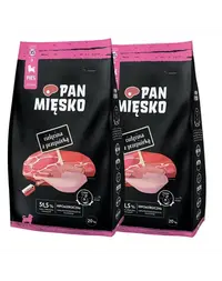 PAN MIĘSKO Hrană uscată cu vițel și prepeliță pentru căței XS 2x20 kg
