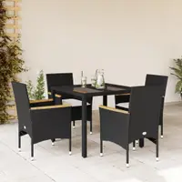 Gossi set mobilier de gradina cu perne 5 piese negru poliratan&sticla