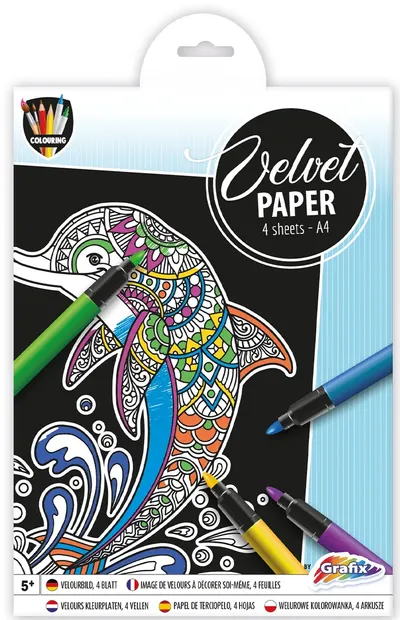 Set de colorat pe hârtie piele întoarsă Moxy - Delfin