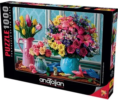 Puzzle Anatolian din 1000 de piese - Vaze cu flori