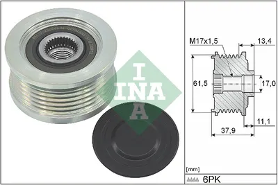 Fulie Alternator Alfa Romeo 145, 146, 156; Fiat Brava, Bravo I, Doblo, Doblo Cargo, Marea, Multipla, Palio, Punto, Strada; Lancia Kappa, Lybra 1.9d 2.4d Dupa 1997