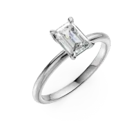 Inel de logodna din aur alb cu un diamant emerald solitaire de 0.7ct