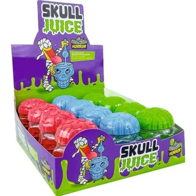 Funny Candy Bomboane lichide cu aromă de fructe Skull Juice, Set 12 bucăți x 90g Engros
