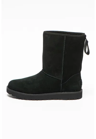 Ghete de piele intoarsa cu captuseala din amestec de lana Classic - Negru