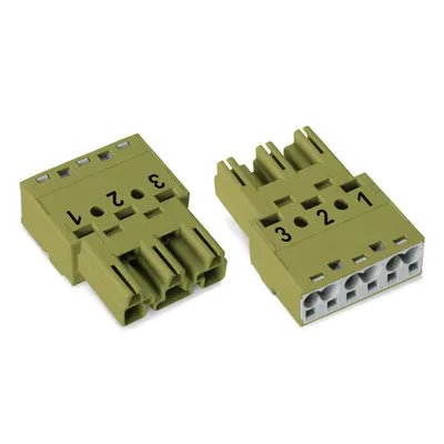 Plug; 3-pole; Cod. B; 4,00 mm²; light green