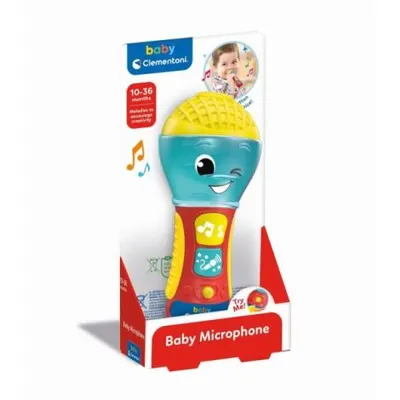 Clementoni - Jucarie interactiva microfon muzical pentru dezvoltarea multisenzoriala