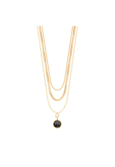 Colier placat cu aur 18K si pandantiv cu cristal