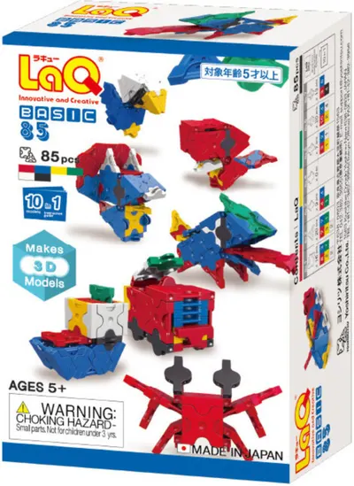 Constructor pentru copii 10 în 1 LaQ - Basic 85 3D, 85 piese