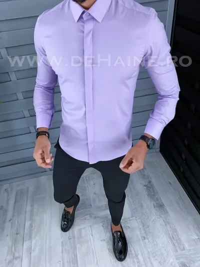 Camasa barbati lila slim fit B2128 54-4
