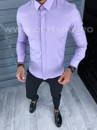 Camasa barbati lila slim fit B2128 54-4