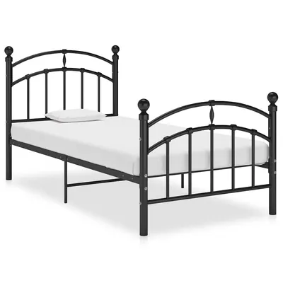 vidaXL Cadru de pat, negru, 100x200 cm, metal