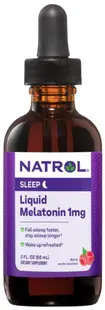 Melatonin Liquid, 1 mg, fructe de pădure, 60 ml, Natrol