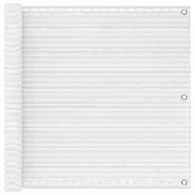 vidaXL Ecran de balcon Alb 75 x 1000 cm HDPE și Aluminiu