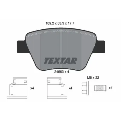 Set placute frana, frana disc TEXTAR 2456301