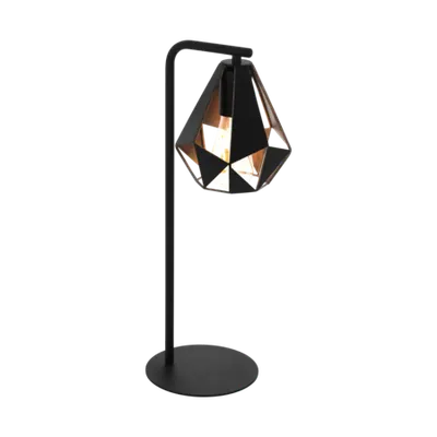 Lampa de masa CARLTON 4 negru, copper color-antique 220-240V,50/60Hz