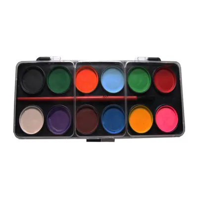 Acuarele pastila, 12culori/set (22mm) + pensula