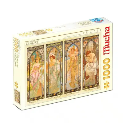 Puzzle Adulti, Alphonse Mucha: Orele Zilei, 1000 Piese, D-toys