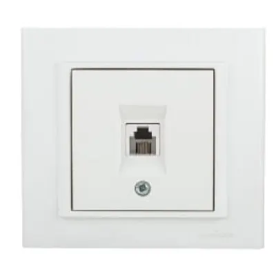 Priza Telefon (RJ11 623K) ST Mina Ovivo OV00443, 250V, Natural alb