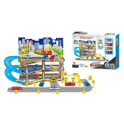 Set de joaca Garage - Parcare supraetajata, cu 4 masinute