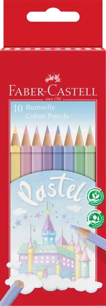 Creioane de culoare Faber-Castell - 10 culori pastelate
