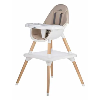 Scaun de masa, FreeON, Eos, 3 in 1, Multifunctional, Cu tavita reglabila si detasabila, Conform cu standardul european de securitate EN 14988:2017+A1:2020, Beige