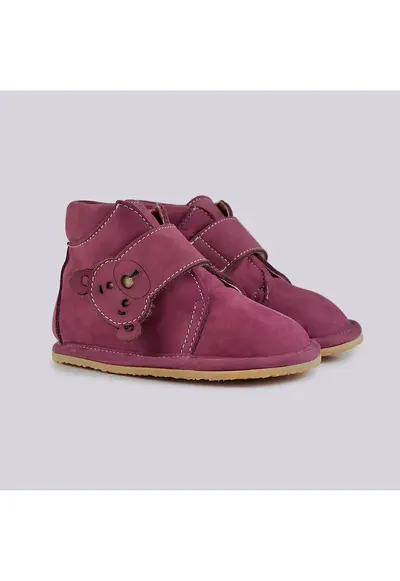 Ghete Barefoot din piele nabuc Boog - Violet tyrian