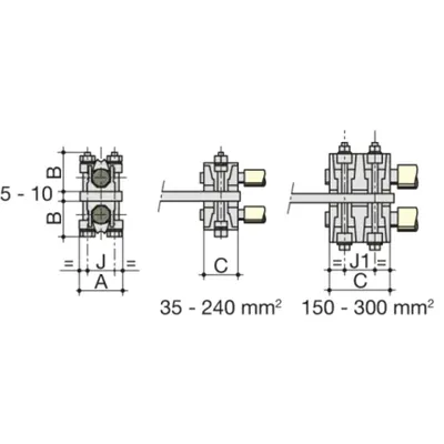 Serre-Cable 35-185mm2 2 Cab.