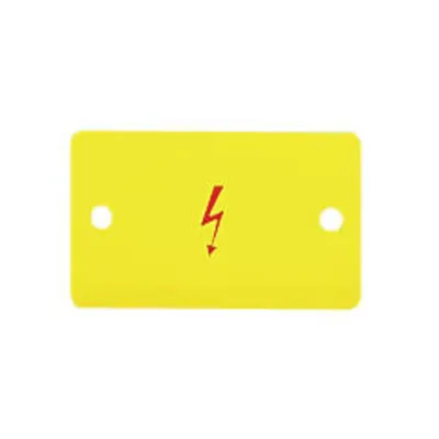 Protective warning marker; with high-voltage symbol; for 3 terminal blocks; yellow